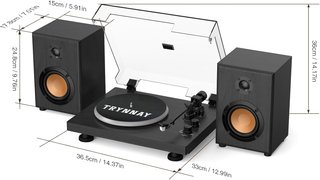 Giradischi Trynnay Bluetooth Nero/Marrone