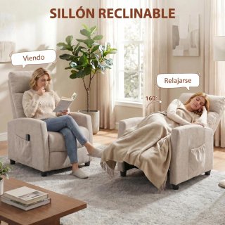 Sillón Reclinable Masaje 2 Zonas