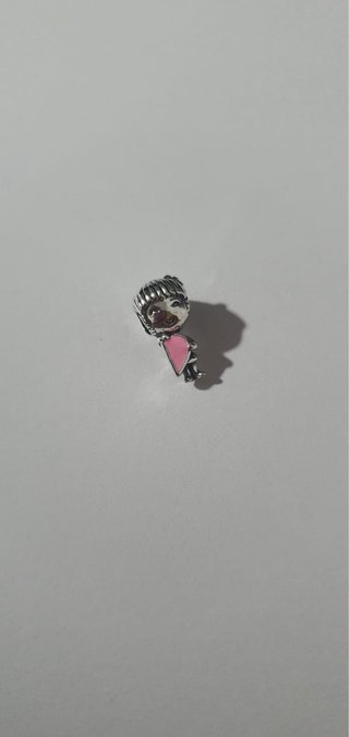 Charm Niña Corazón Rosa Plata