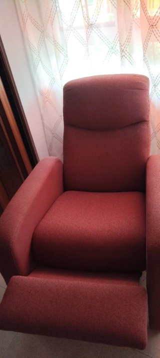 Sillón relax manual granate