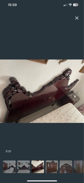 Cabecero doble antiguo de madera