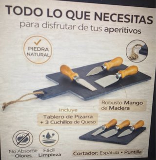 Tabla de cortar con 3 cuchillos