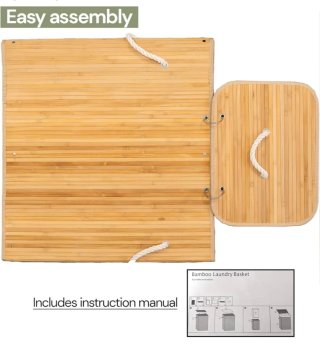 Cesto Ropa Sucia Bambú 72L