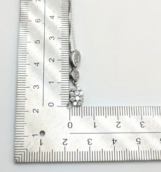 Cadena de oro blanco 18k circonita, 3.18 g, 39 cm.