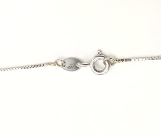 Cadena de oro blanco 18k circonita, 3.18 g, 39 cm.