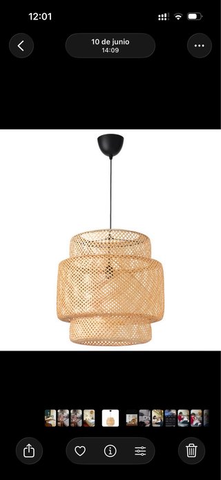 Lámpara bambú Sinnerlig Ikea
