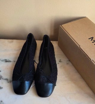 Bailarinas Mango Encaje Negro