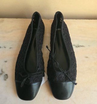 Bailarinas Mango Encaje Negro