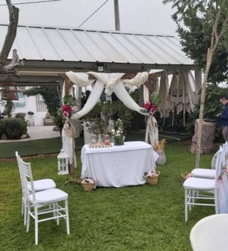 Alquiler de photocall vintage sofá boda