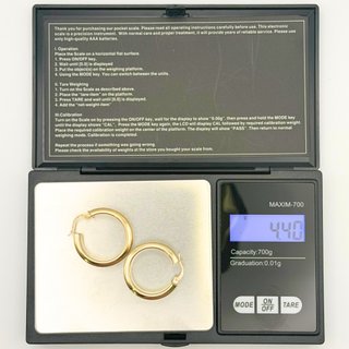 Pendientes Aro Oro 18K, 4.4gr