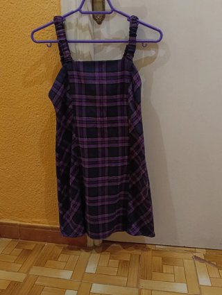 Peto corto cuadros morados