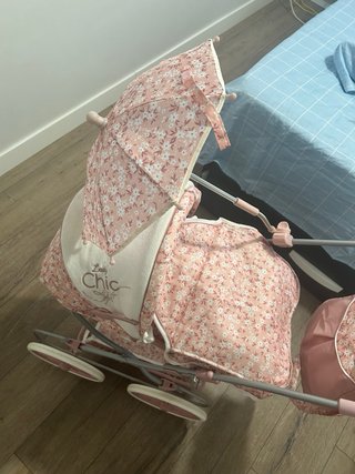 Carrito de muñecas rosa floral