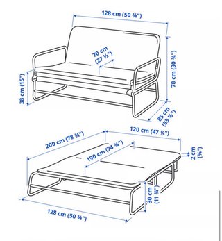 Sofá Cama Gris y Negro