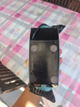 Telefono Safnat a disco azzurro vintage