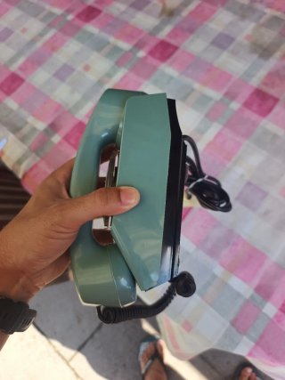 Telefono Safnat a disco azzurro vintage