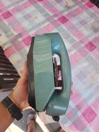 Telefono Safnat a disco azzurro vintage