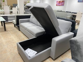 Chaise cama longue gris tela nuevo