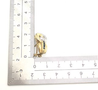 Pendiente de oro combinado 18k circonitas, 5.31 g.