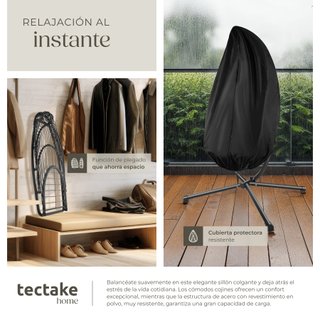 Silla colgante con estructura de aluminio y capacidad 160 kg negro