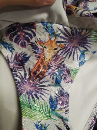 Bikini niña talla 7/8 estampado tropical