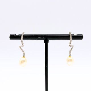 Pendientes Oro Blanco 18K, Perla, 1.88gr