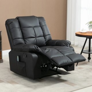 Sillón Reclinable Masaje 8 Puntos Negro