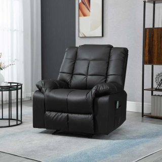 Sillón Reclinable Masaje 8 Puntos Negro