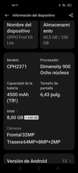 Móvil OPPO Find X5 Lite Azul