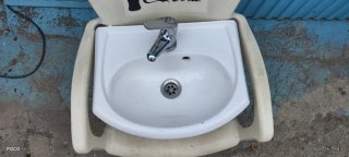 Lavabo Cerámica Beige/Blanco