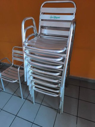 9 Sillas Aluminio Bar Restaurante terraza