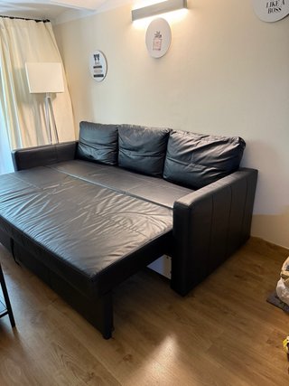 Sofá Cama Ikea Negro 3 Plazas con Almacenaje