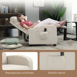 Sillón Reclinable Masaje Mando Beige