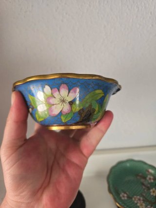 2 Cuencos Chinos Cloisonné Florales