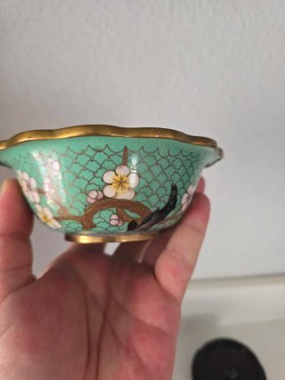 2 Cuencos Chinos Cloisonné Florales