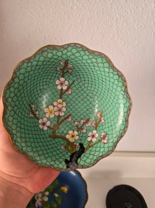 2 Cuencos Chinos Cloisonné Florales