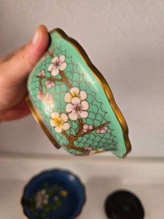 2 Cuencos Chinos Cloisonné Florales