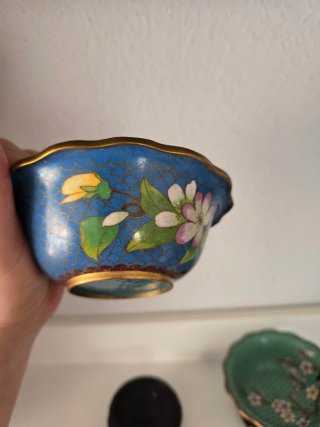 2 Cuencos Chinos Cloisonné Florales