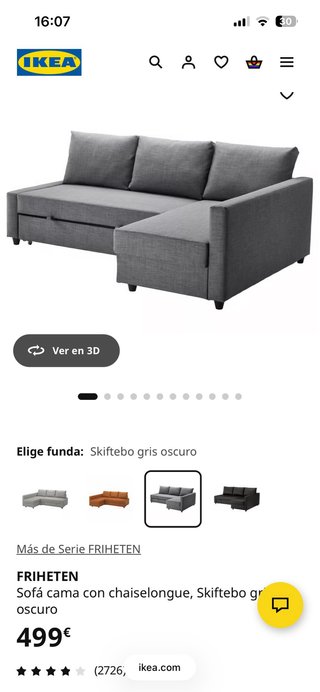 Sofá Cama Ikea 3 Plazas (Friheten)