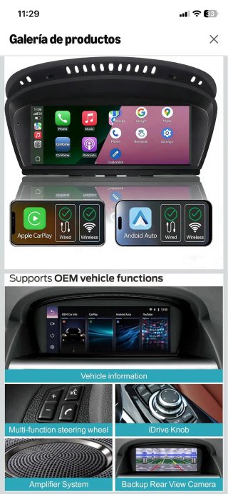 Pantalla BMW 8.8” E90/E60 Android 8 núcleos