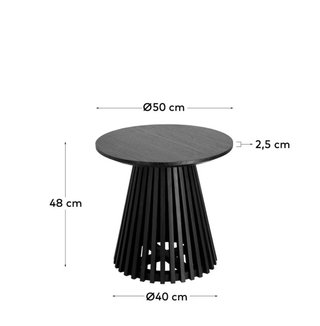 Tavolino Jeanette Kave Home Ø 50 cm nero