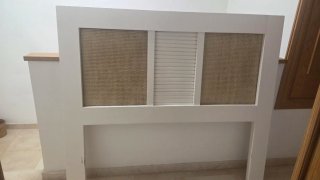 Cabecero 135cm Madera y Mimbre
