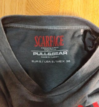 Camiseta Scarface degradado gris y blanco