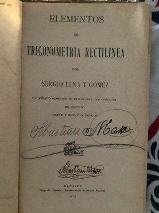 Libro de Trigonometría Rectilínea (1922)