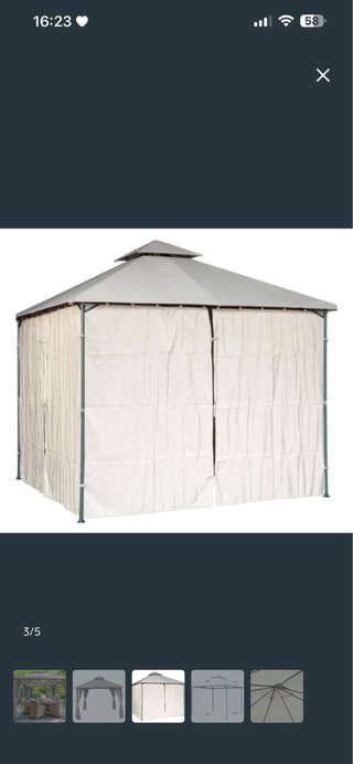 Pérgola Beige 3x3m con recambios nuevos!