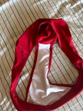 Bikini rojo Shein con volantes con cierre