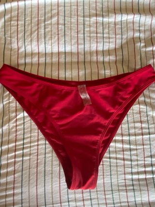Bikini rojo Shein con volantes con cierre