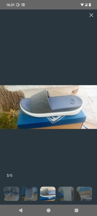 Chanclas SWEDEN KLe grises con pedrería T-40