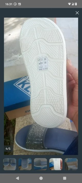 Chanclas SWEDEN KLe grises con pedrería T-40