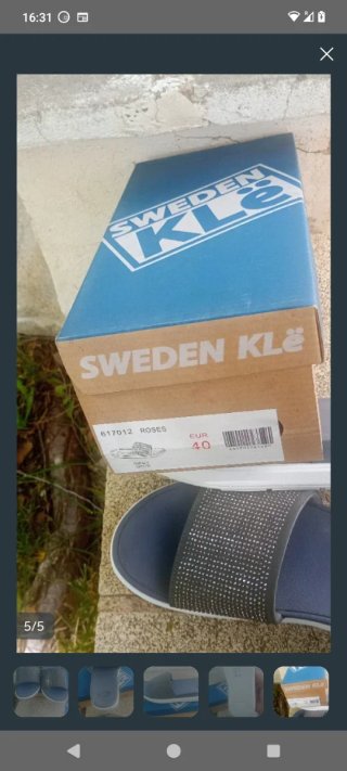 Chanclas SWEDEN KLe grises con pedrería T-40