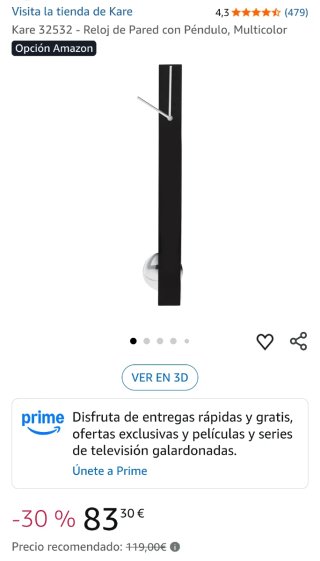 Kare 32532 - Reloj de Pared con Péndulo Multicolor